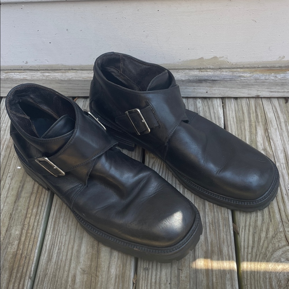 Kenneth Cole Reaction Men's Boots Black Leather Buckle Chelsea Boots Size - Picture 2 of 12
